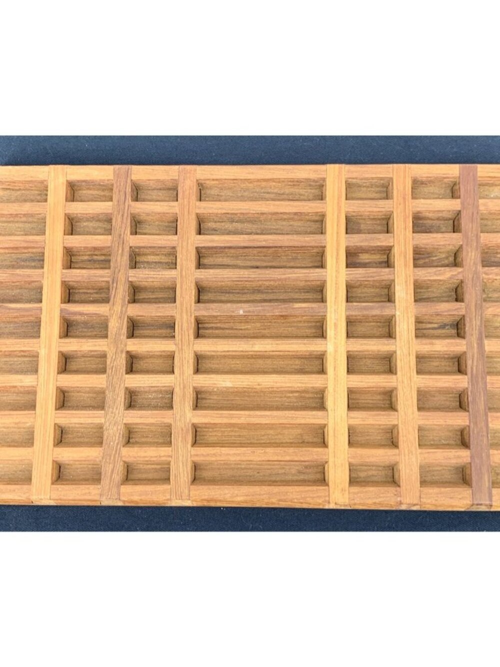 Dansk Teak Wood Jens Quistgaard Designs Solid Lattice Trivet Tray 12" x 7"